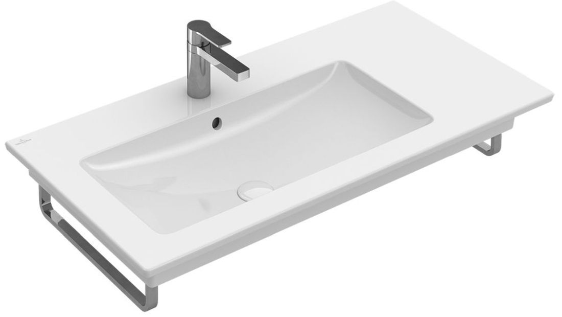 Villeroy & Boch Venticello lavabo 100x50 cm rectangulaire classique-de meuble-avec plateau blanc brillant 4134L301