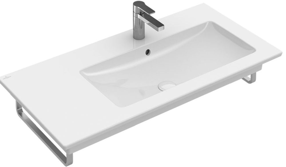 Villeroy & Boch Venticello lavabo 100x50 cm rectangulaire classique-de meuble-avec plateau blanc brillant 4134R301