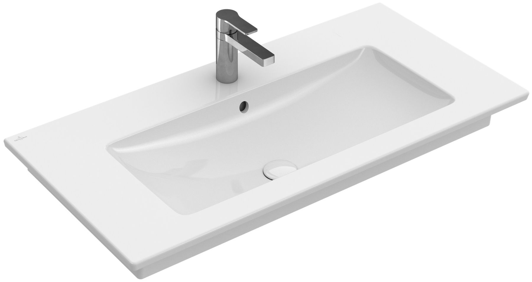 Villeroy & Boch Venticello lavabo 80x50 cm rectangulaire classique-de meuble-avec plateau blanc brillant 41048J01