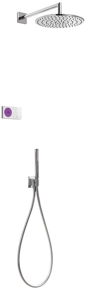 Tres Shower Technology ensemble de douche encastré avec thermostat oui chrome-blanc 092.865.58