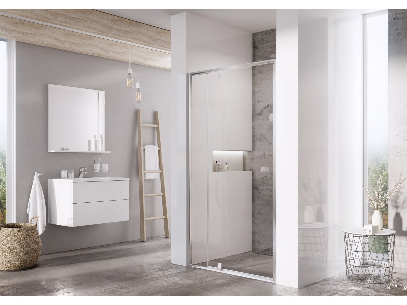 Ravak Pivot porte de douche 110 cm à ouverture basculante aluminium brillant/verre transparent 03GD0C00Z1