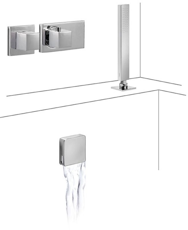Tres Block System kit baignoire-douche encastré avec thermostat chrome 207.252.07