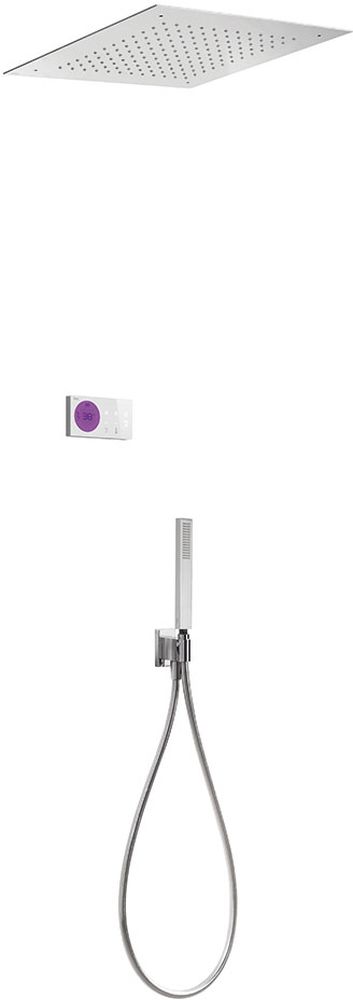 Tres Shower Technology ensemble de douche encastré avec thermostat avec douche pluie chrome 092.865.61