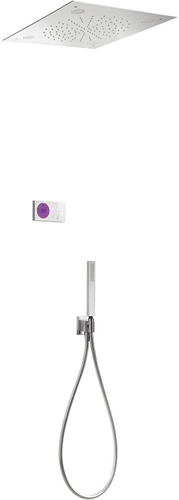 Tres Shower Technology ensemble de douche encastré avec thermostat oui chrome-blanc 092.865.62