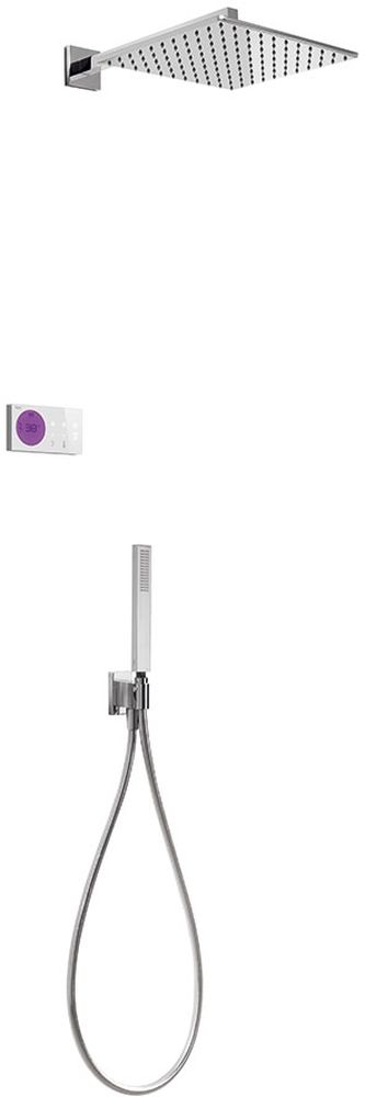 Tres Shower Technology ensemble de douche encastré avec thermostat oui chrome-blanc 092.865.63