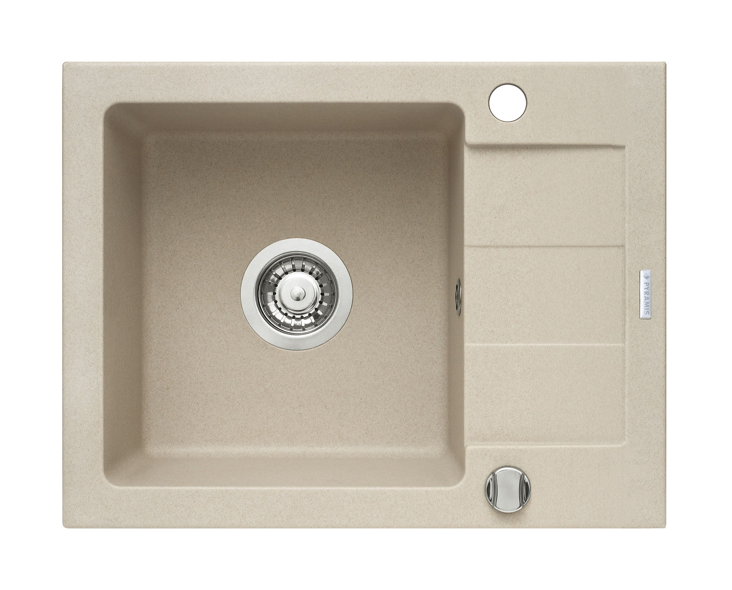 Pyramis Sparta évier en granit 59x44 cm beige 070073601