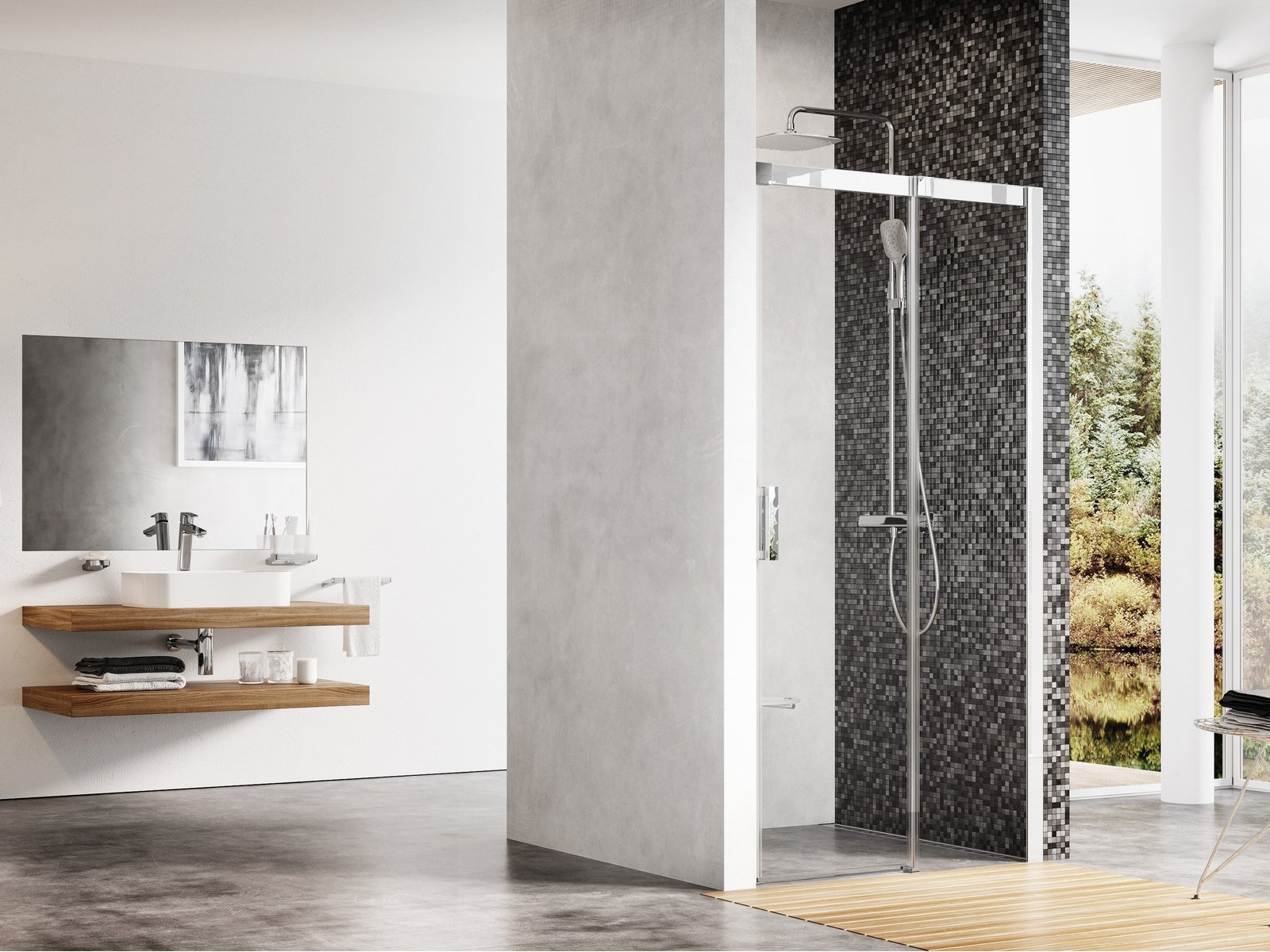 Ravak Matrix porte de douche 120 cm coulissant aluminium brillant/verre transparent 0WPG0C00Z1