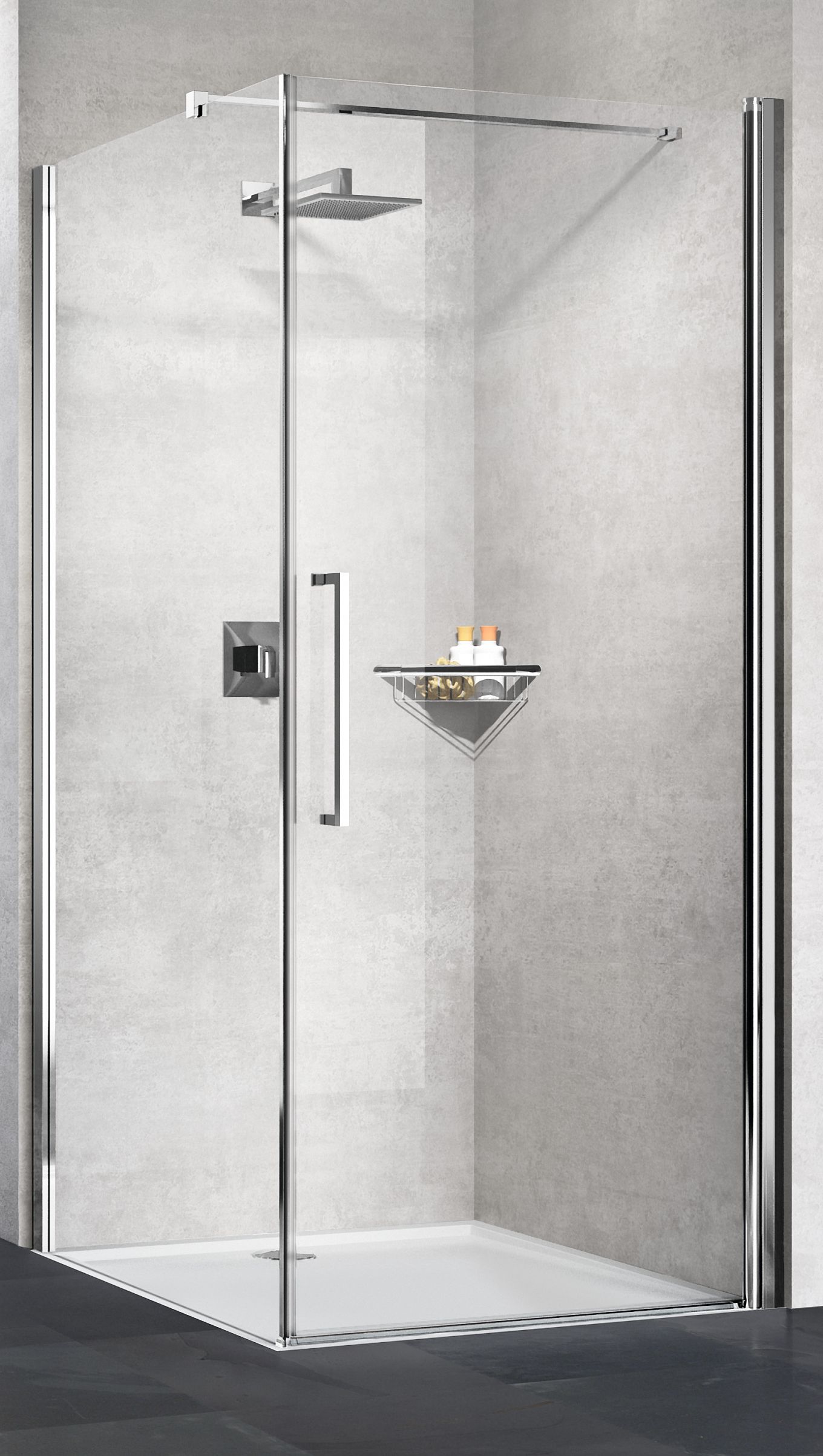 Novellini Young paroi de douche 87 cm chrome brillant/verre transparent Y2FG87-1K