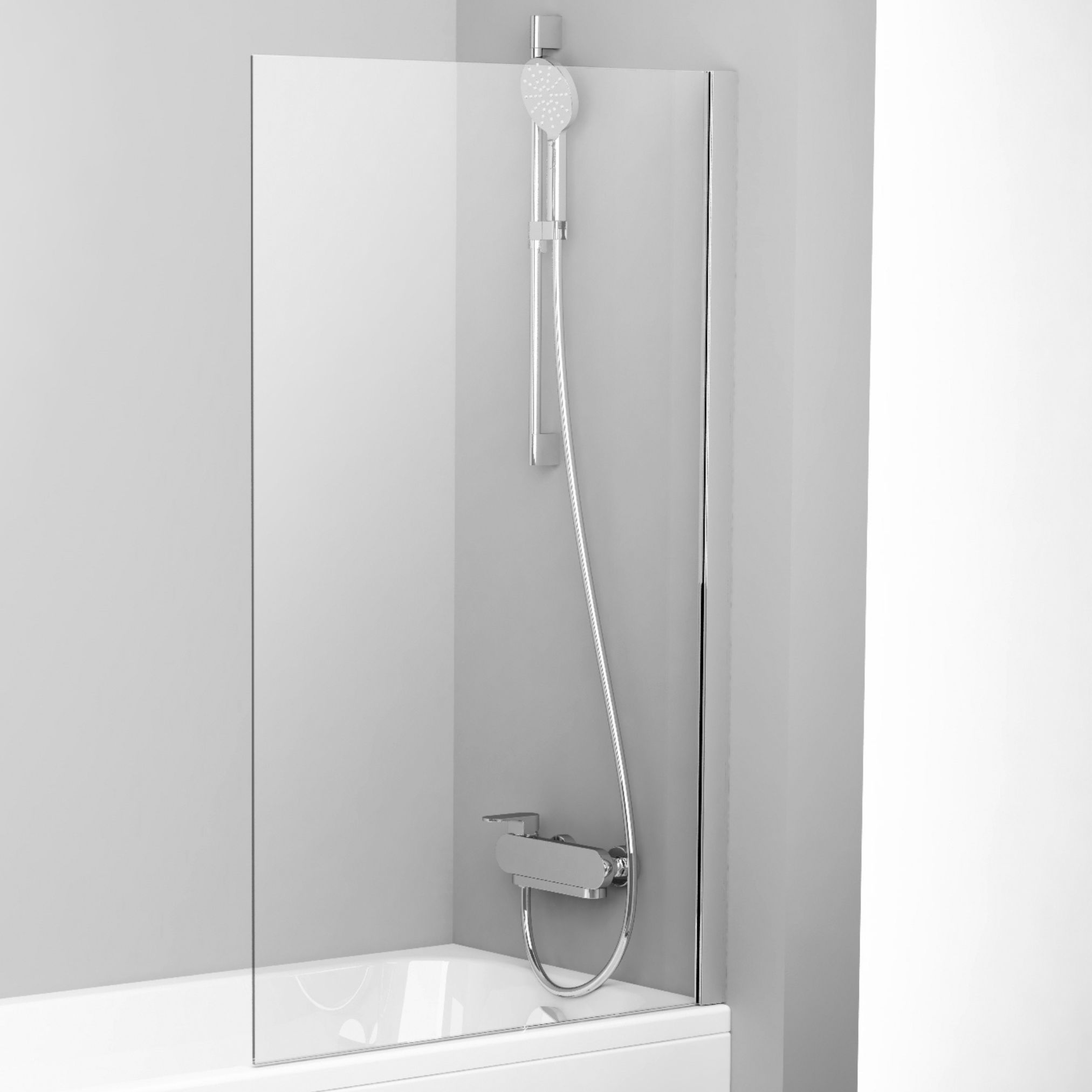 Ravak Pivot paroi de baignoire 80 cm monobloc aluminium brillant/verre transparent 79840C00Z1