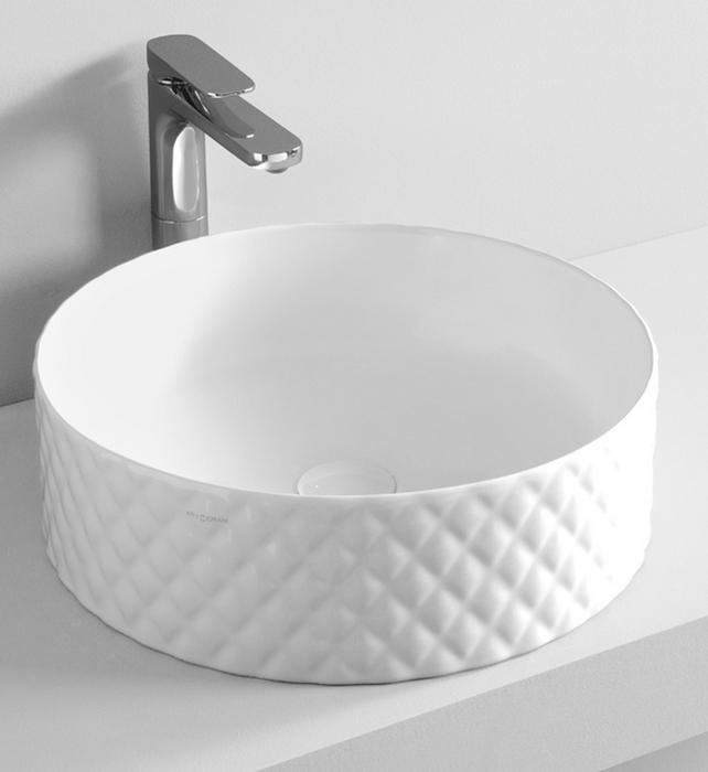 Art Ceram Rombo lavabo 44x44 cm ronde à poser blanc OSL00901;00