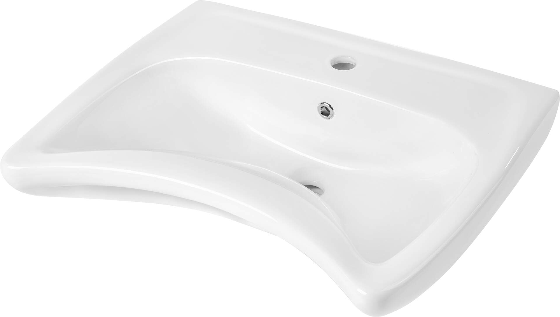 Deante Vital lavabo 60.5x49.5 cm rectangulaire classique pour les handicapés blanc CDV_6U6W