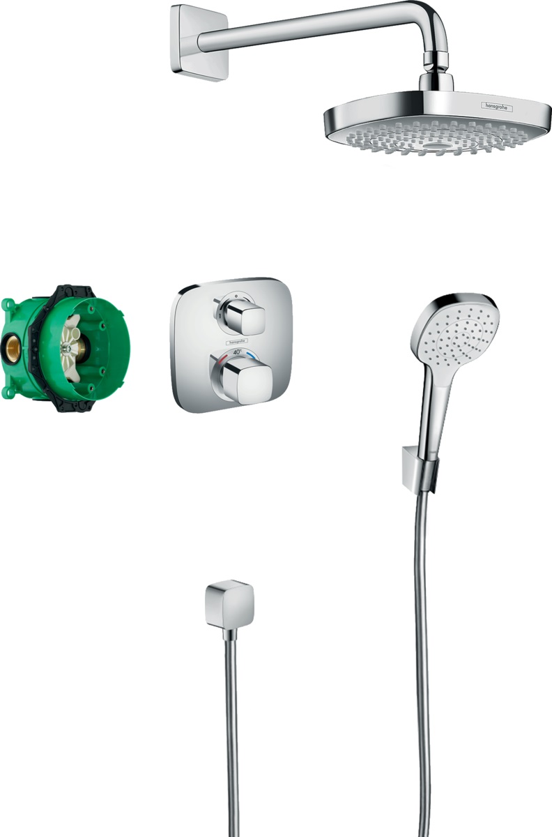 Hansgrohe Croma ensemble de douche encastré avec thermostat chrome 27294000