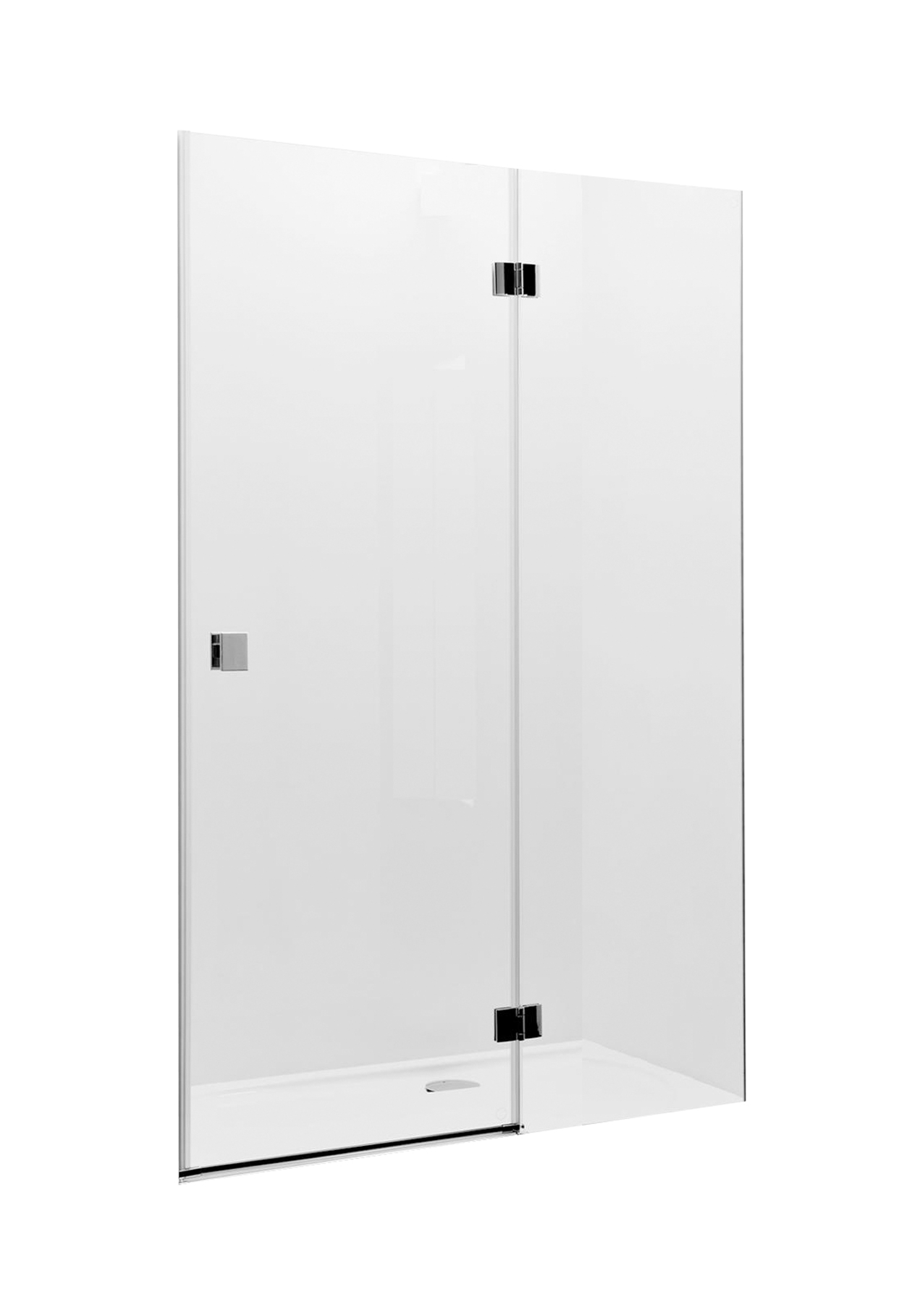 Roca Metropolis porte de douche 120 cm à ouverture basculante chrome brillant/verre transparent AMP3412012M
