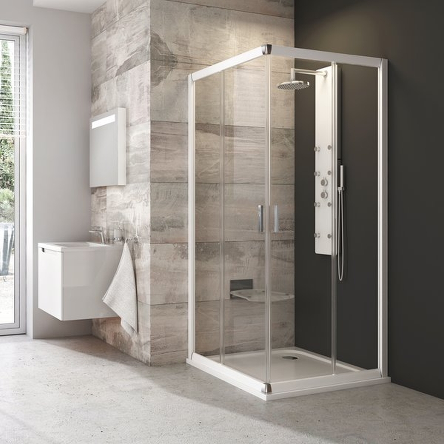 Ravak Blix cabine de douche 80x80 cm carrée satin mat/verre à motif 1LV40U00ZG
