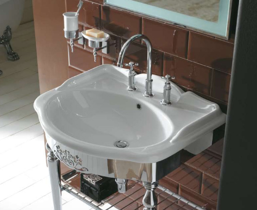 Globo Paestum lavabo 71x57 cm semi-circulaire classique-encastrée blanc PA006.BI