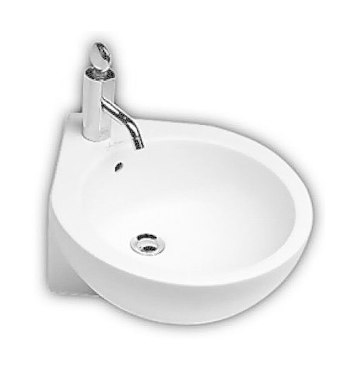 Hatria You&Me lavabo 46x46 cm semi-circulaire classique-à poser blanc brillant Y0H701