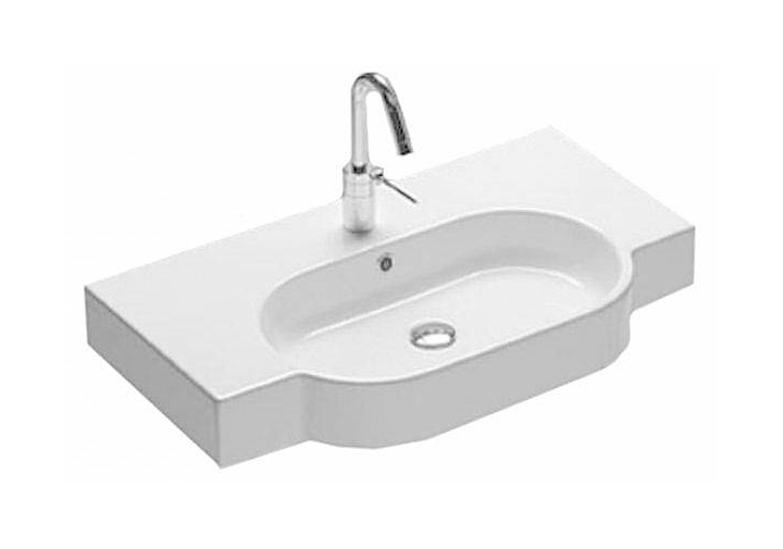 Hatria Area lavabo 90x45 cm rectangulaire classique-à poser-avec plateau blanc YXA001