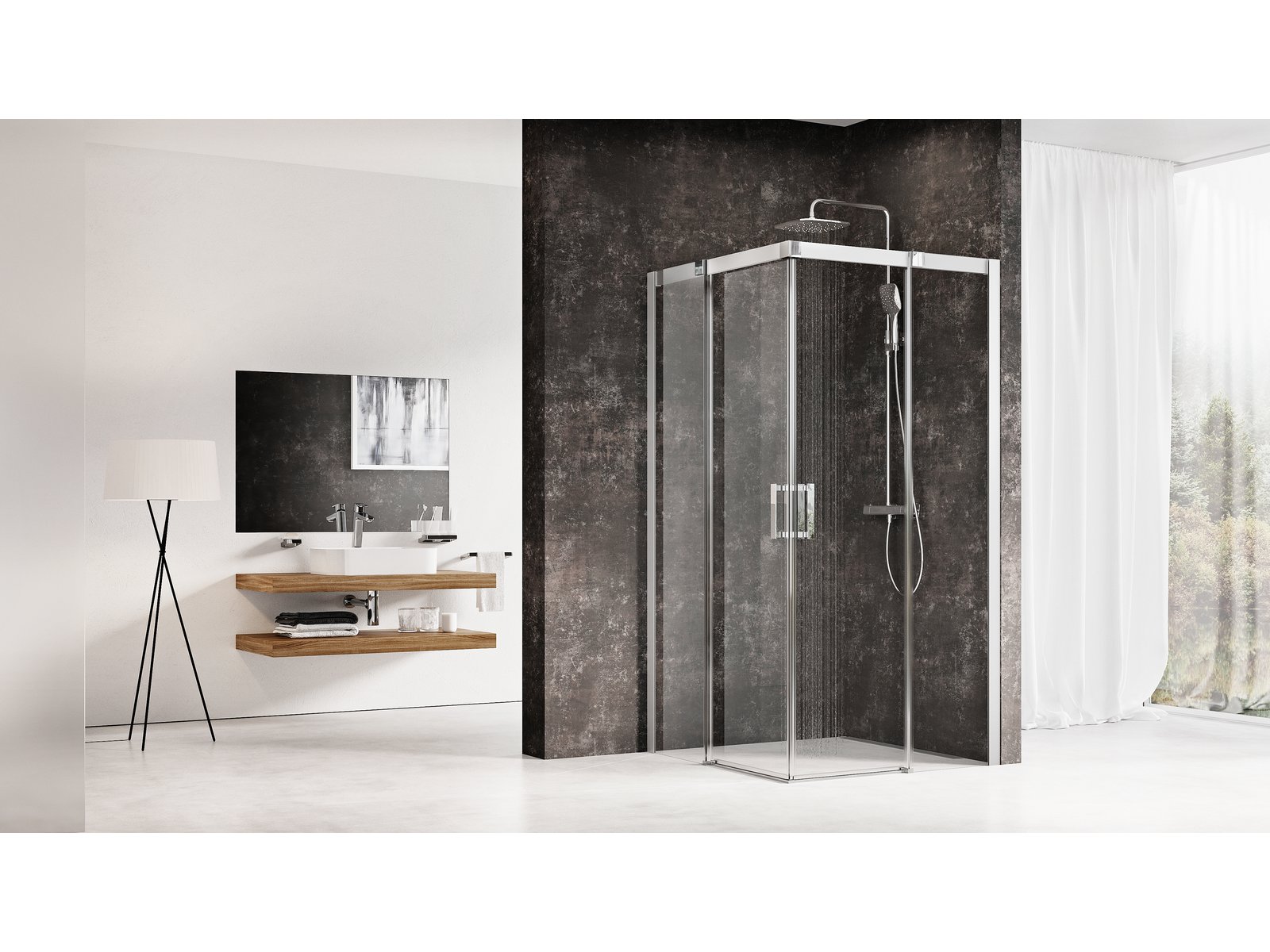 Ravak Matrix cabine de douche 80x80 cm carrée satin mat/verre transparent 1WV44U00Z1