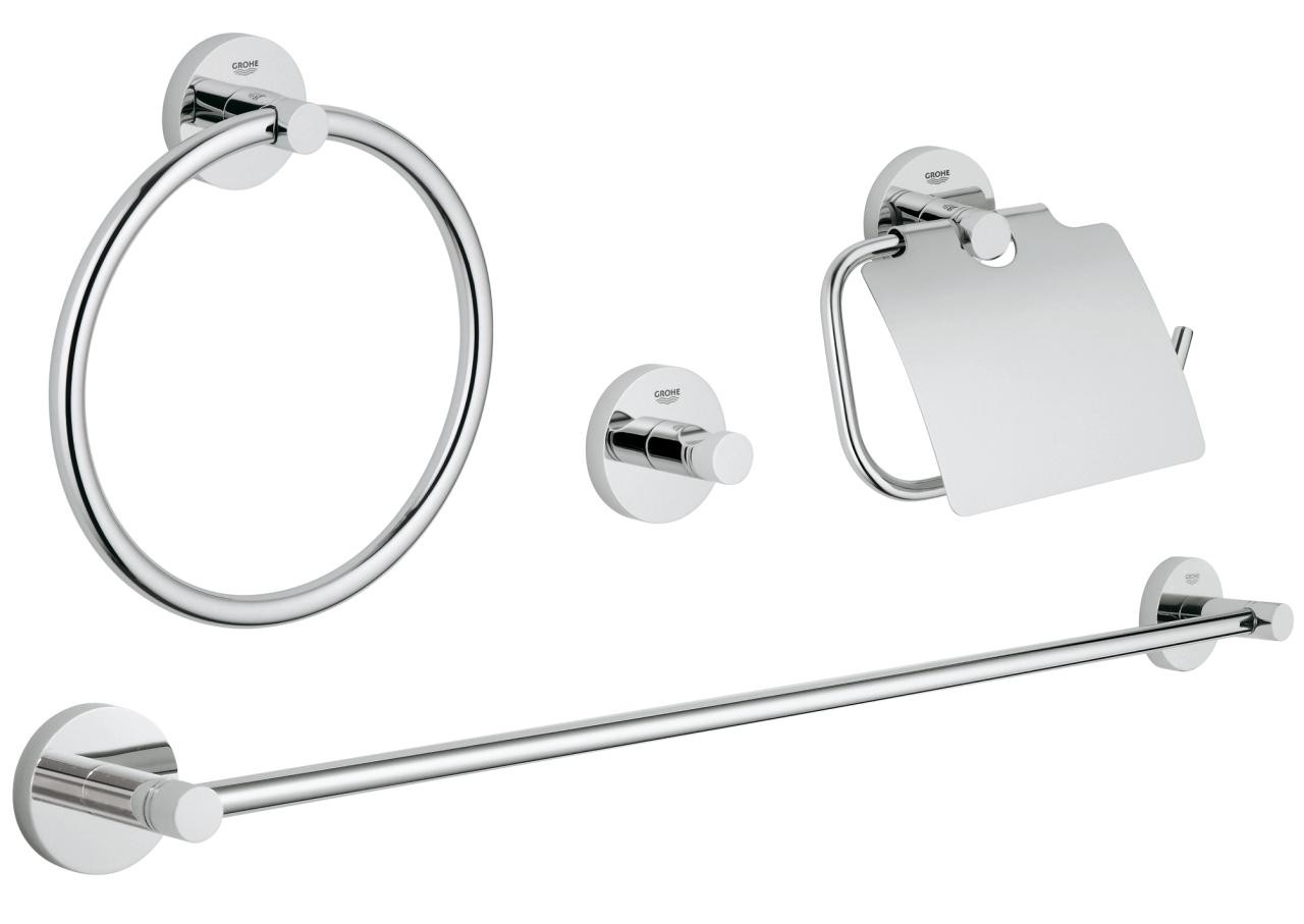 Grohe Essentials kit d'accessoires 4 en 1 StarLight Chrome 40776001