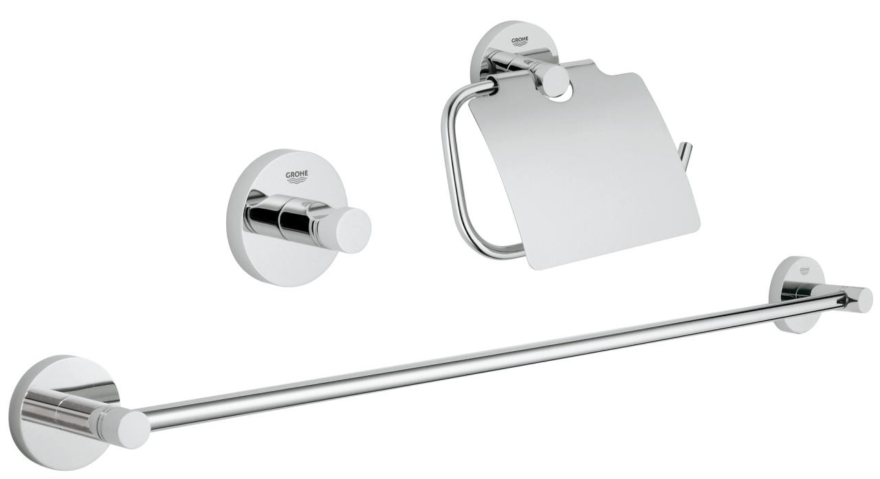 Grohe Essentials kit d'accessoires 3 en 1 StarLight Chrome 40775001