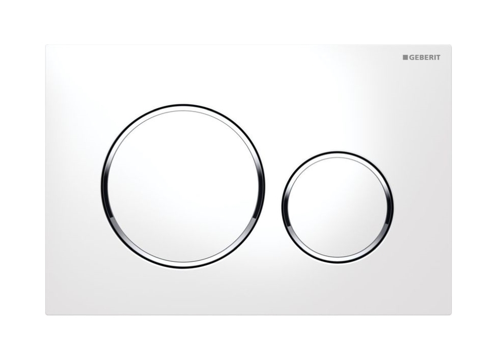 Geberit Sigma bouton de chasse d'eau pour WC chrome brillant-blanc 115.882.KJ.1