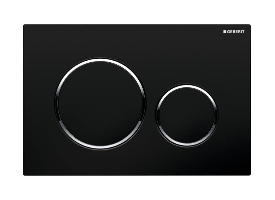 Geberit Sigma bouton de chasse d'eau pour WC chrome brillant-noir 115.882.KM.1