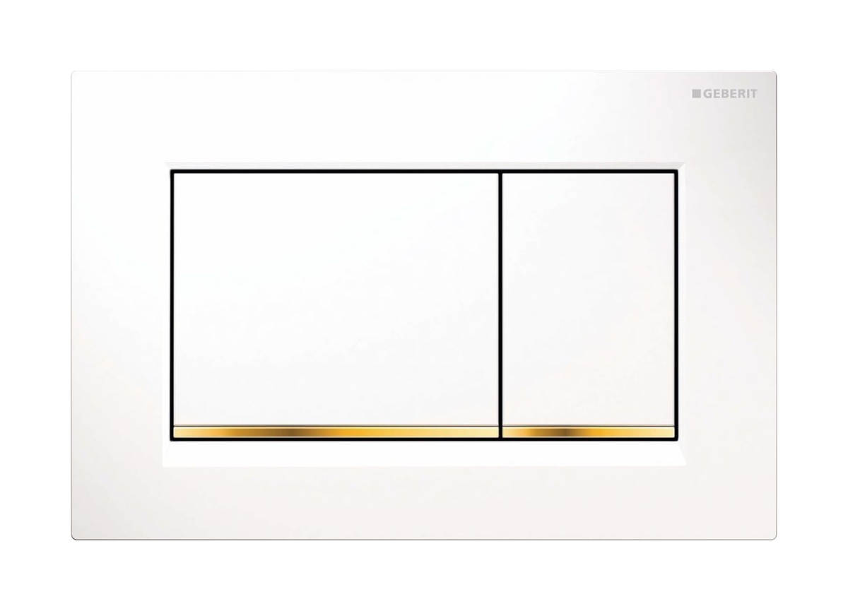 Geberit Sigma20 bouton de chasse d'eau pour WC blanc-doré 115.883.KK.1