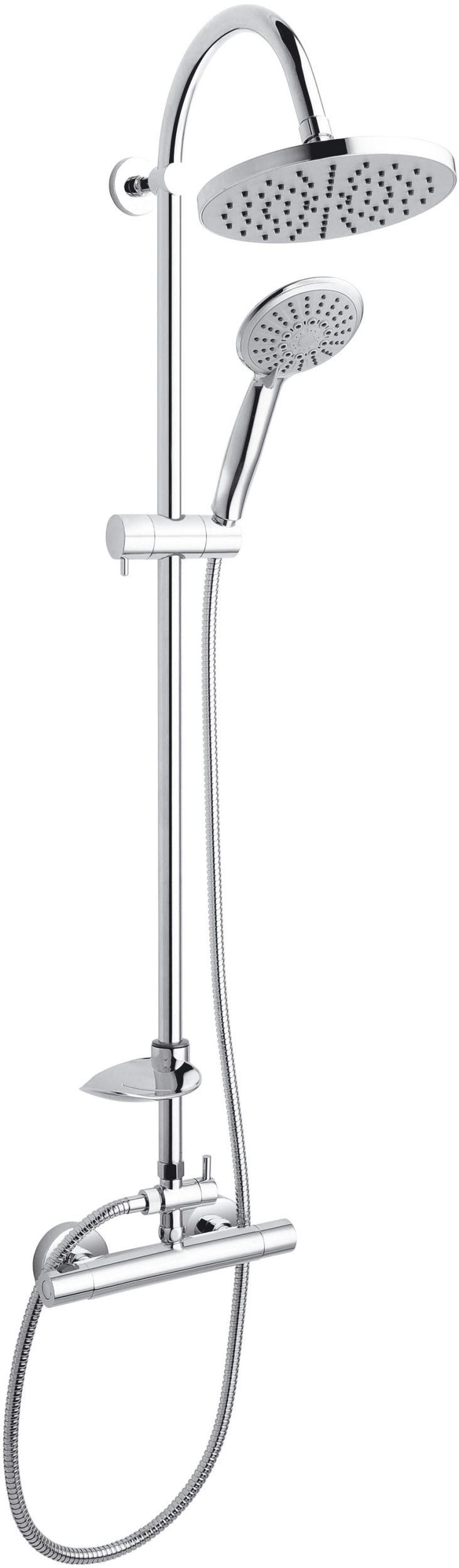 Ferro Trinity ensemble de douche mural avec thermostat chrome NP71-TRM7U
