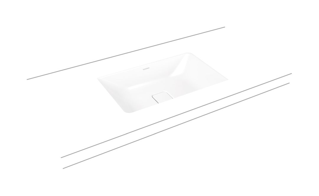 Kaldewei Cono lavabo 56.9x38.2 cm rectangulaire sous plan blanc 902306003001