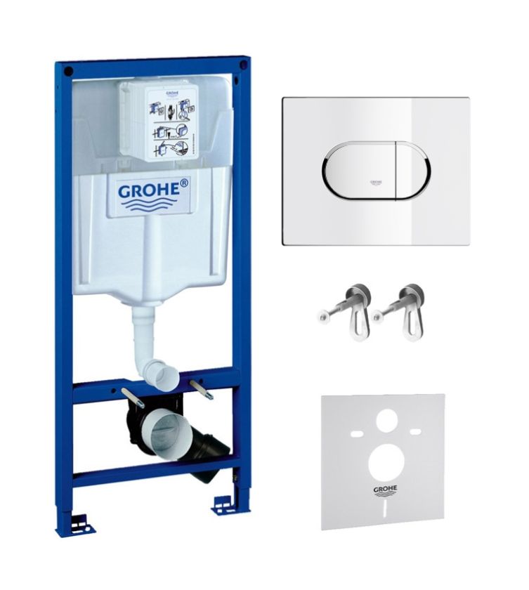 Set châssis encastré Grohe Rapid SL 38539001, bouton de chasse d'eau Grohe Arena 38858000