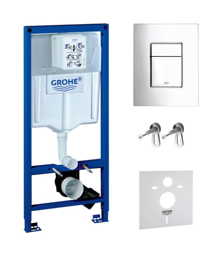 Set châssis encastré Grohe Rapid SL 38539001, bouton de chasse d'eau Grohe Skate 38732000