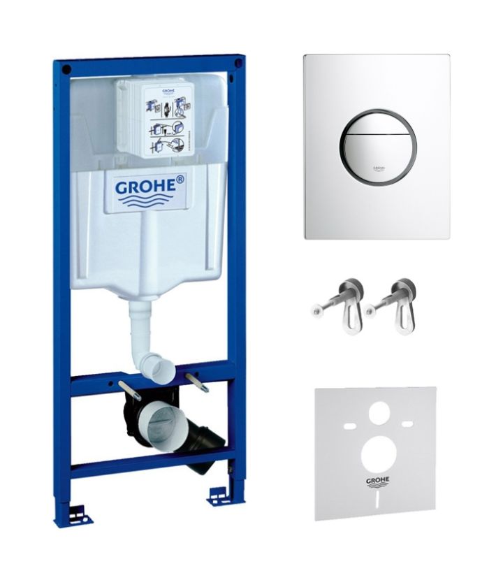 Set châssis encastré Grohe Rapid SL 38539001, bouton de chasse d'eau Grohe Nova 38765000