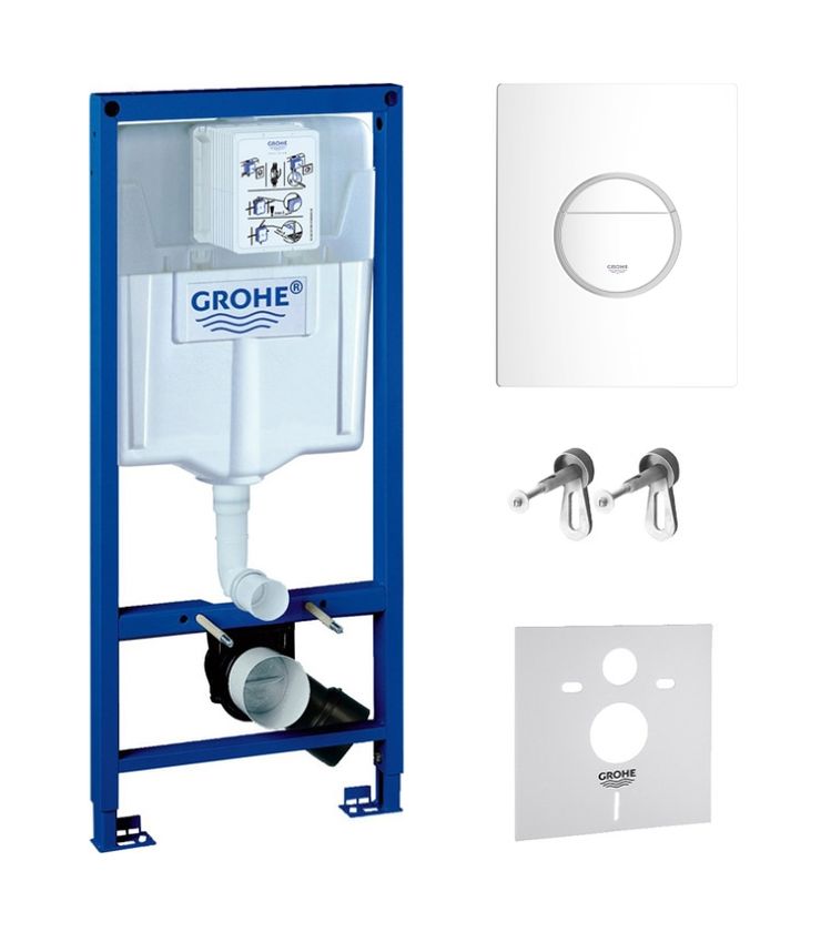 Set châssis encastré Grohe Rapid SL 38539001, bouton de chasse d'eau Grohe Nova 38765SH0