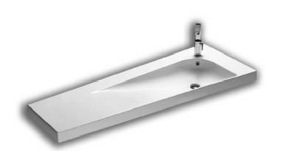 Hatria Grandangolo lavabo 130x50 cm classique-avec plateau blanc brillant YXF601