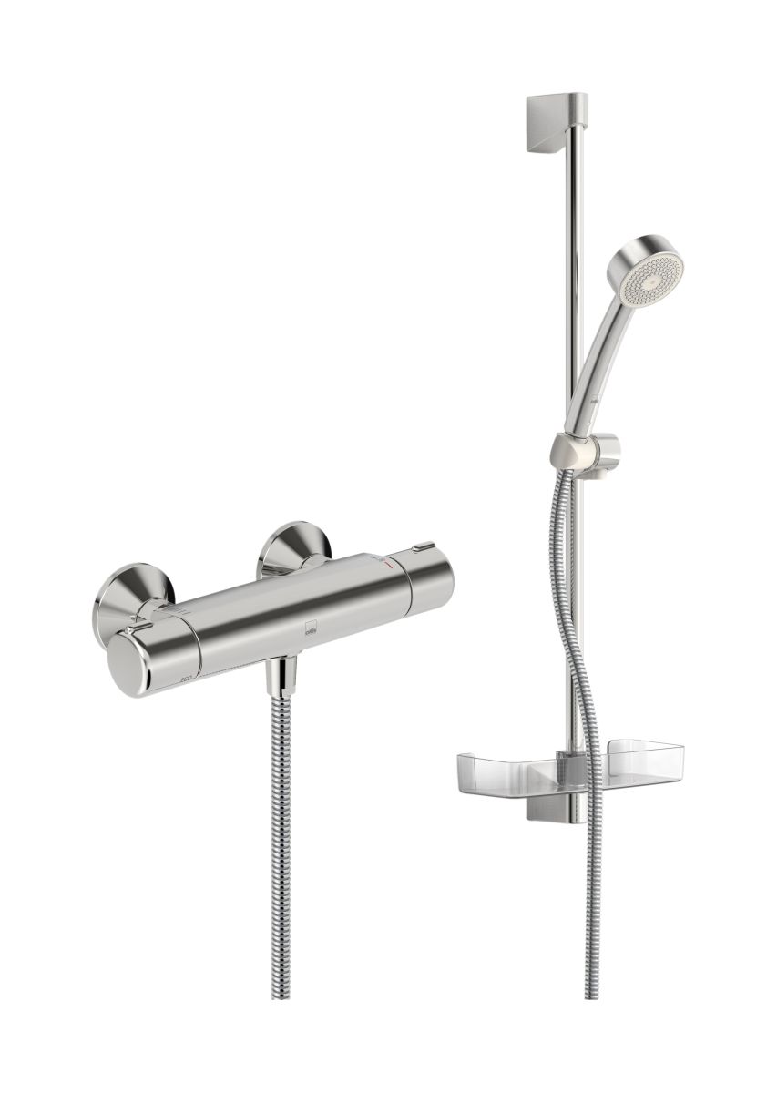 Oras Nova ensemble de douche mural avec thermostat chrome 7452U