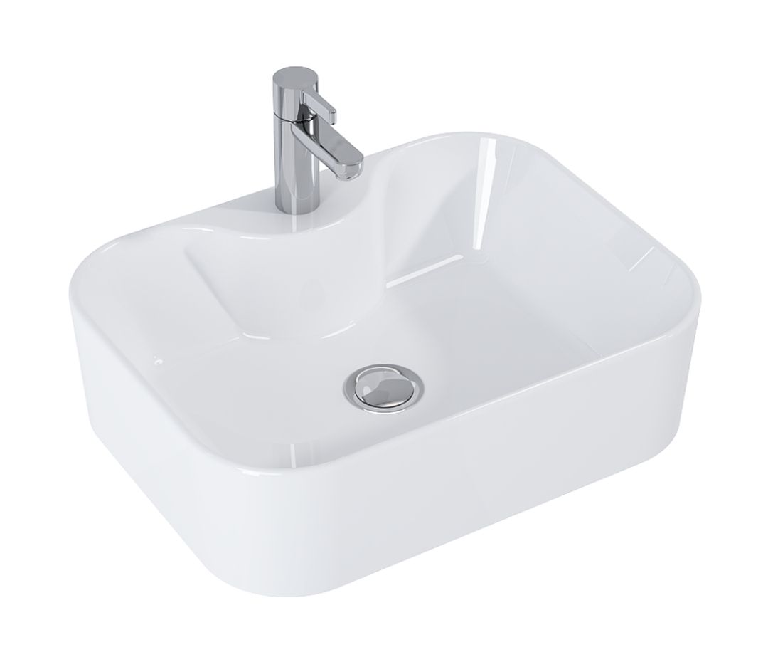 Elita Fiona lavabo 48x36.5 cm rectangulaire à poser blanc RE040480158060