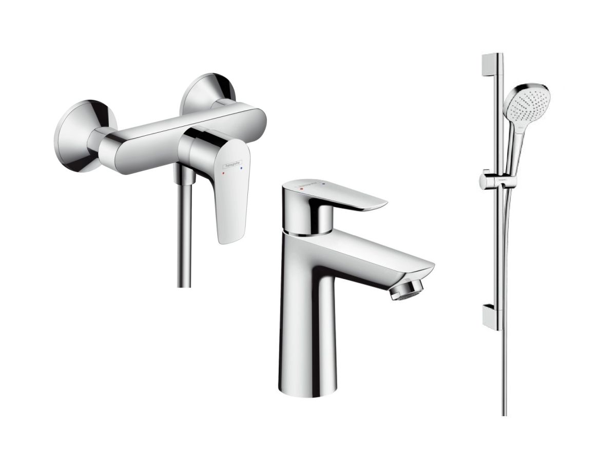 Set mitigeur de douche Hansgrohe Talis E 71760000, mitigeur de lavabo Hansgrohe Talis E 71710000, 26582400