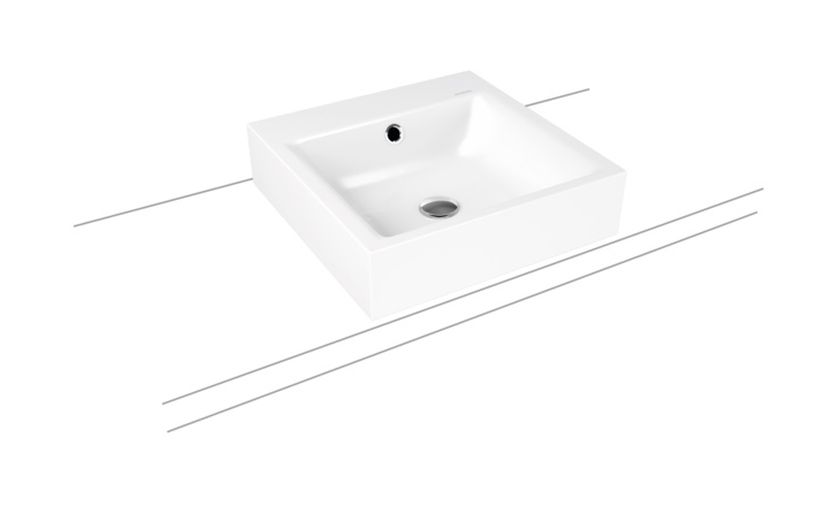 Kaldewei Puro lavabo 46x46 cm carrée à poser blanc brillant 900606013001