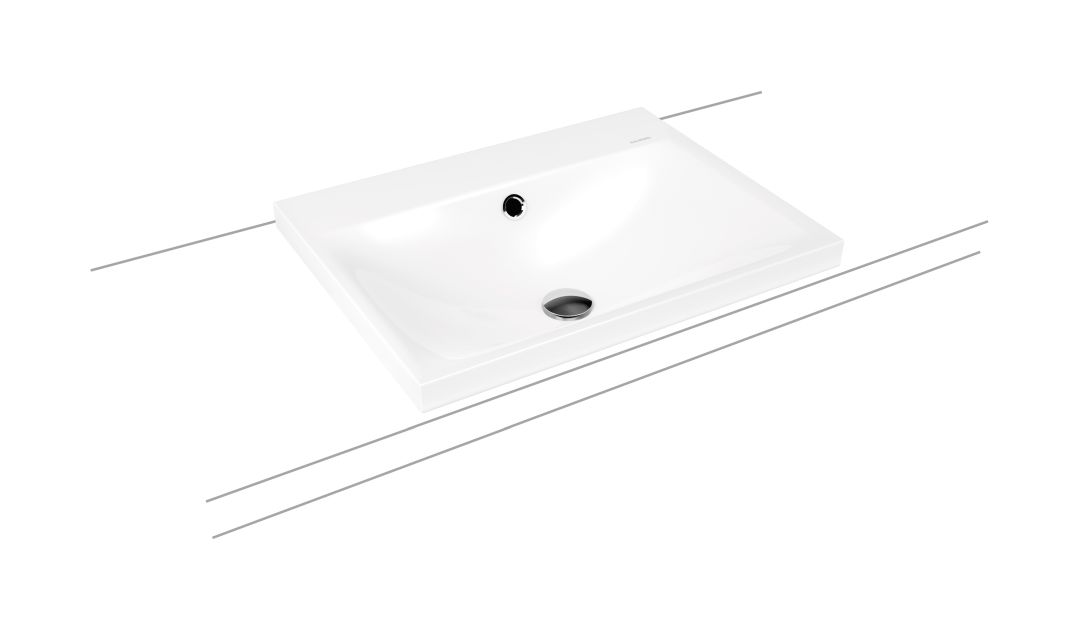Kaldewei Silenio lavabo 60x46 cm rectangulaire à poser blanc brillant 903906013001