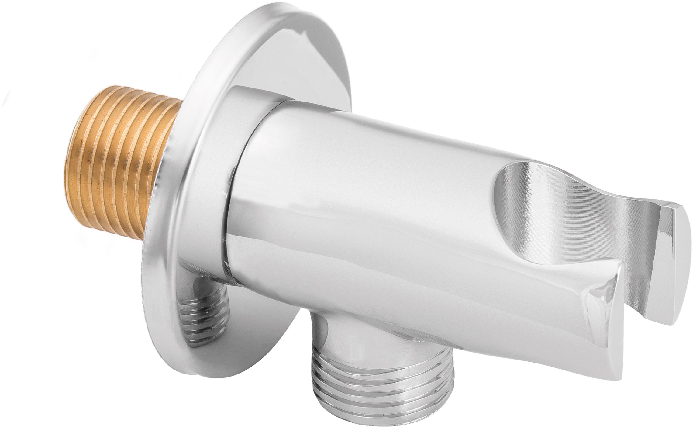 Invena Samba Plus raccord coudé avec support chrome SC-P1-002