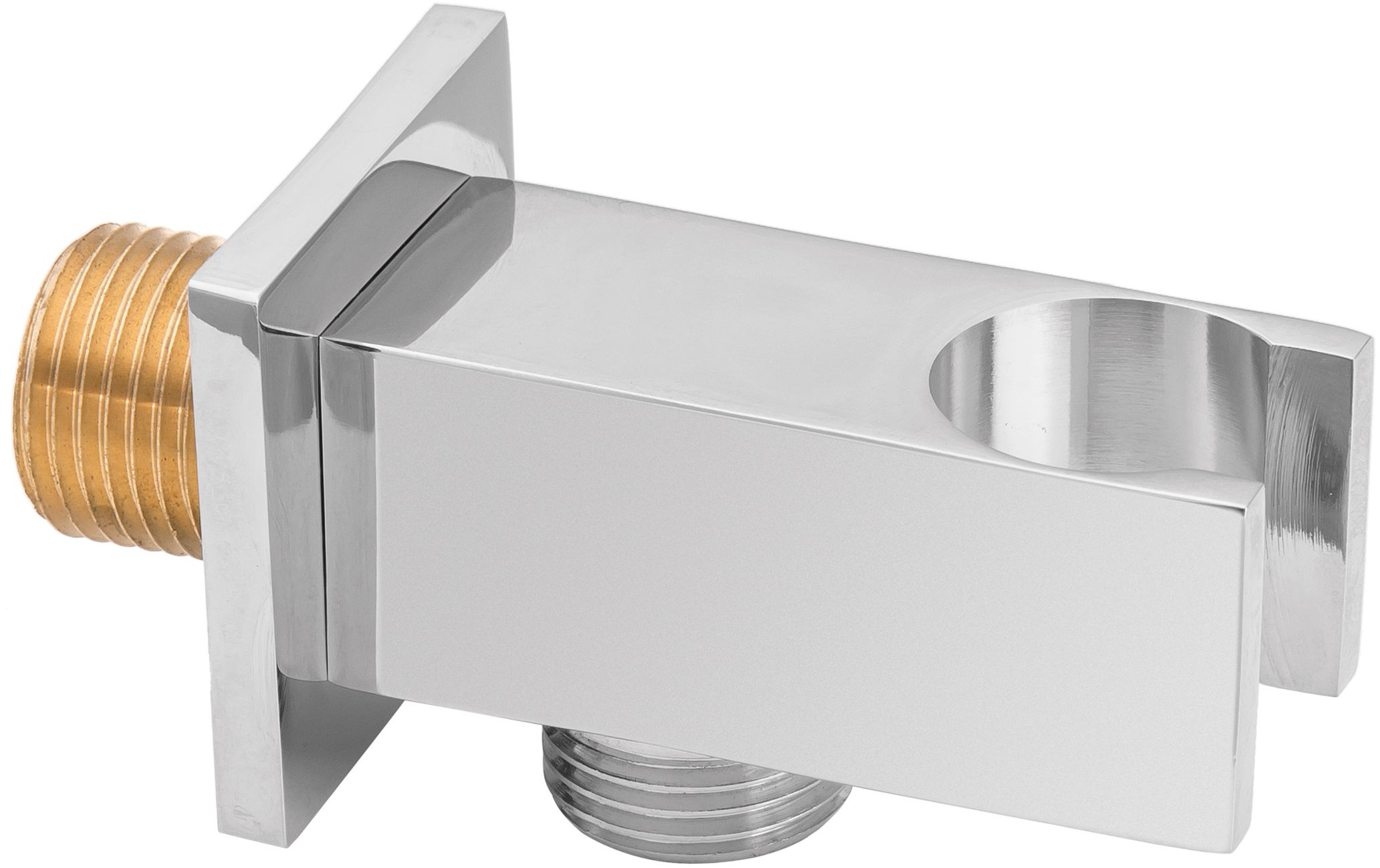 Invena Samba Plus raccord coudé avec support chrome SC-P1-033
