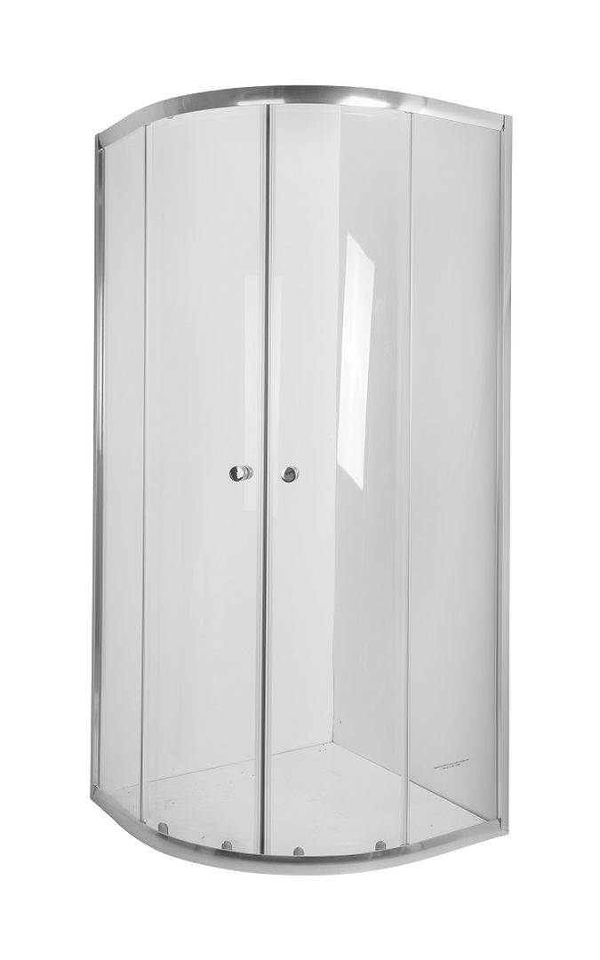 Invena Vitoria cabine de douche 90x90 cm semi-circulaire chrome brillant/verre transparent AK-49-195