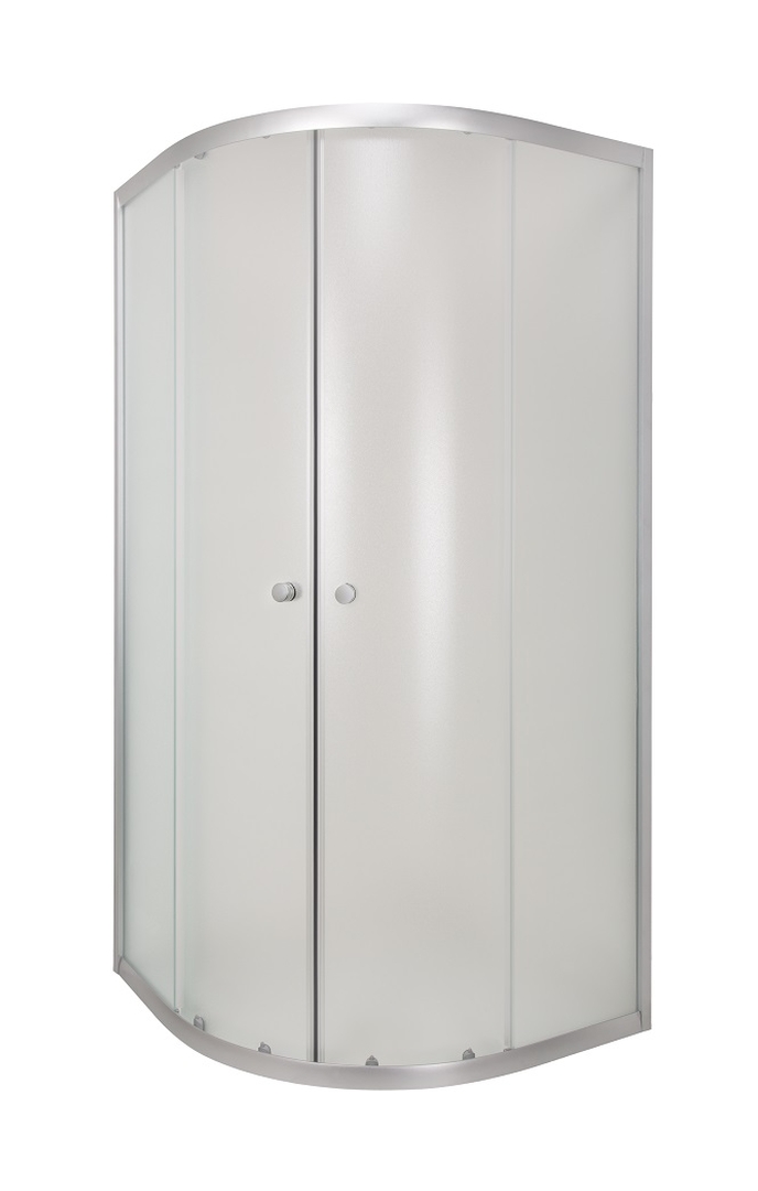 Invena Vitoria cabine de douche 90x90 cm semi-circulaire satin brillant/verre mat AK-49-196