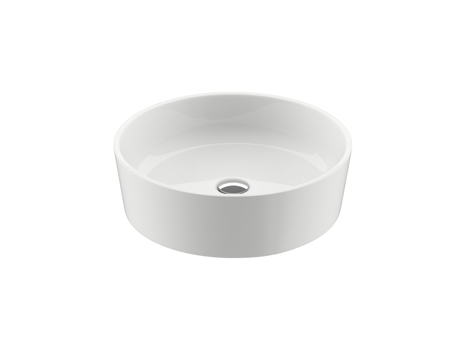 Ravak Moon lavabo 40x40 cm ronde à poser blanc brillant XJN01300000
