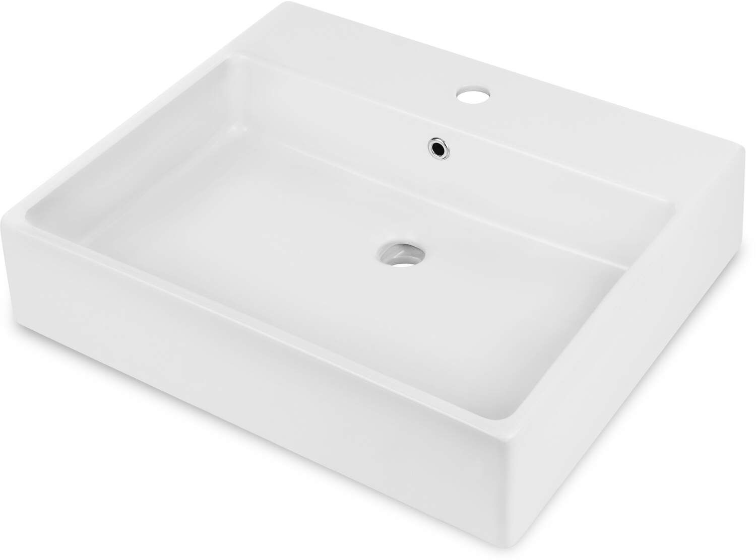 Deante Temisto lavabo 60x50 cm rectangulaire à poser blanc brillant CDT_6U6S