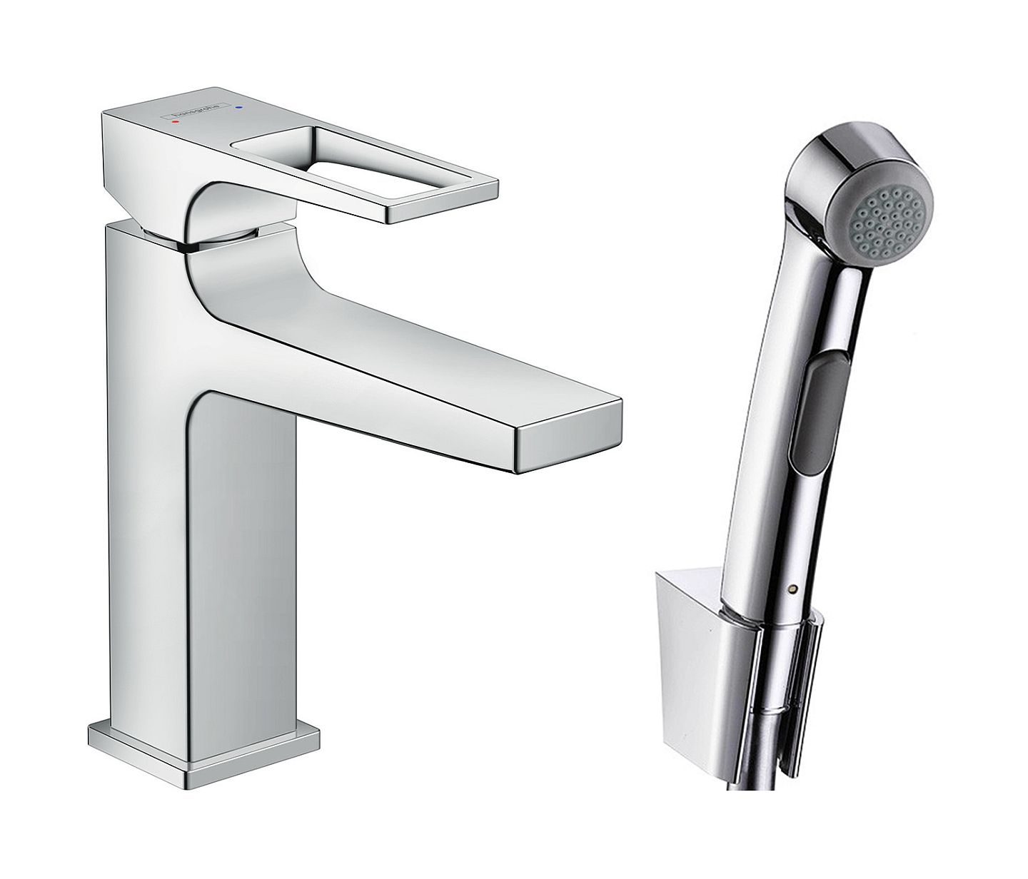 Hansgrohe Metropol mitigeur de lavabo avec douchette bidet sur pied chrome 74522000