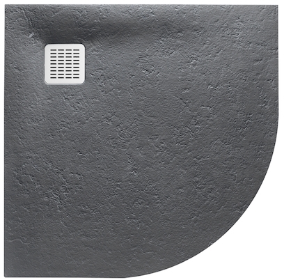 Roca Terran receveur de douche semi-circulaire 90x90 cm gris AP10538438401200