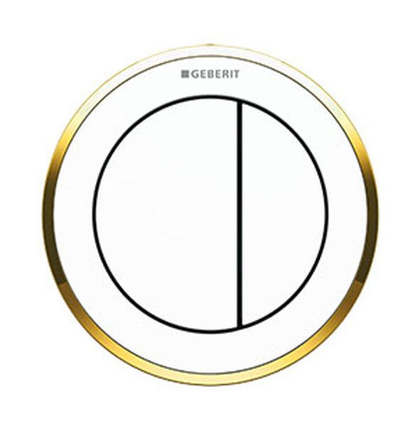 Geberit Typ 10 bouton de chasse d'eau pour WC blanc-doré 116.055.KK.1