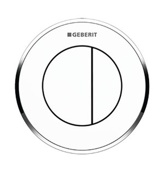 Geberit Typ 10 bouton de chasse d'eau pour WC chrome brillant-blanc 116.055.KJ.1