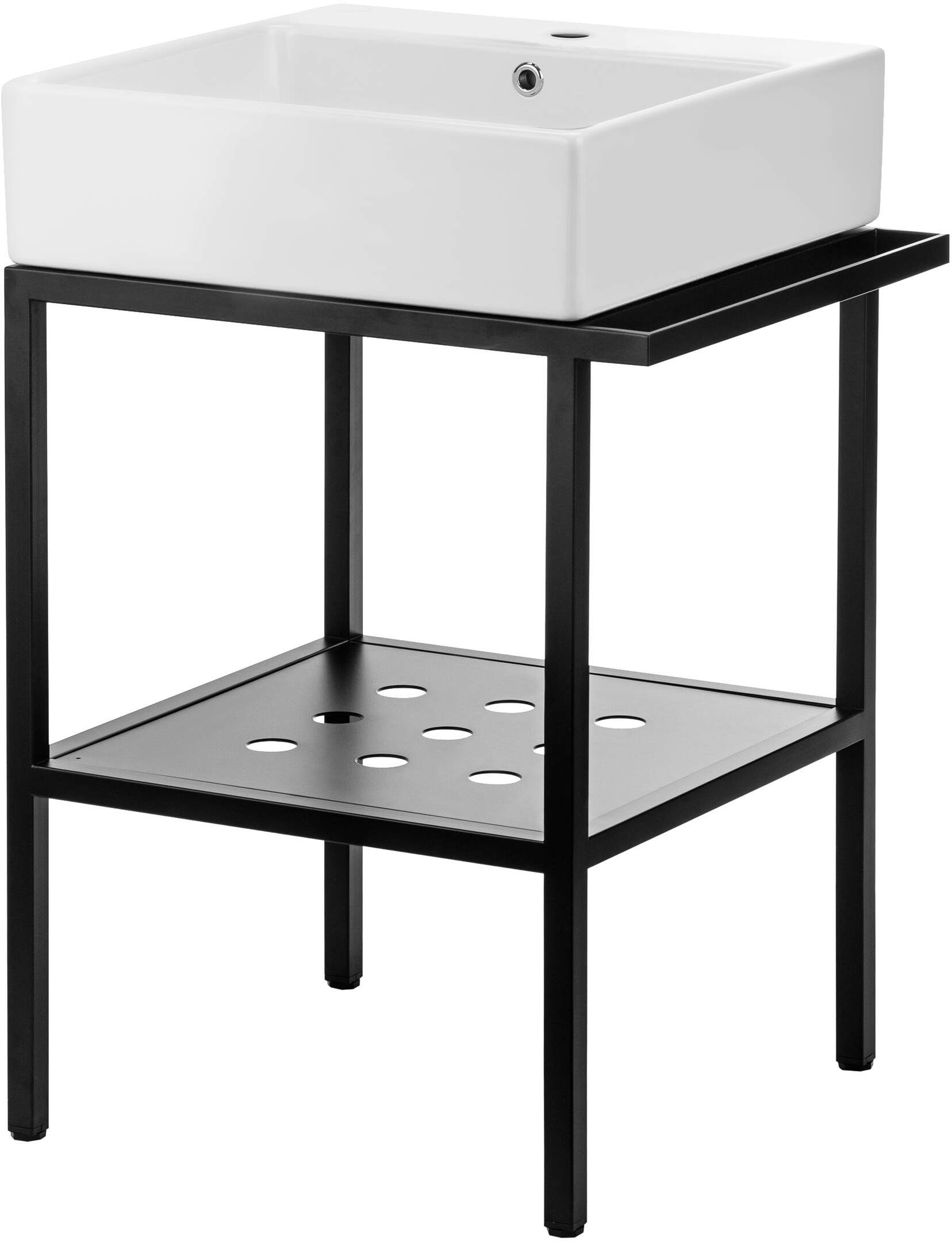 Deante Temisto lavabo avec console 50 cm noire CDTS6U4S